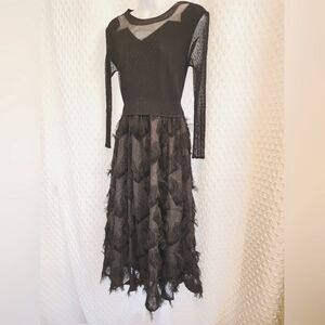 Elegant Black Long-Sleeve Dress